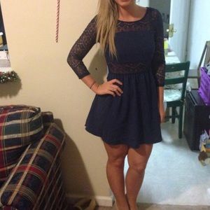 H&M navy blue dress with lace